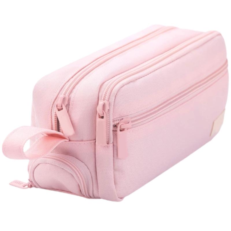 Large Capacity Pencil Bag Multilayer Pencil Case Aesthetic Pen Bag Simple Pencil Box For Organizing School Supplies розовый