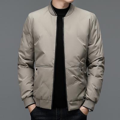Men's Winter Duck Down Top Stand-up Collar Thickened Baseball Jersey Business Fashion Casual Thermal Jacket