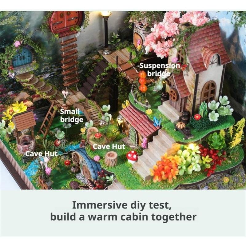 DIY Wooden Miniature Building Kits 3D Forest Whisper Miniature House Puzzle Cottage Casa Dollhouses For Friends Gifts