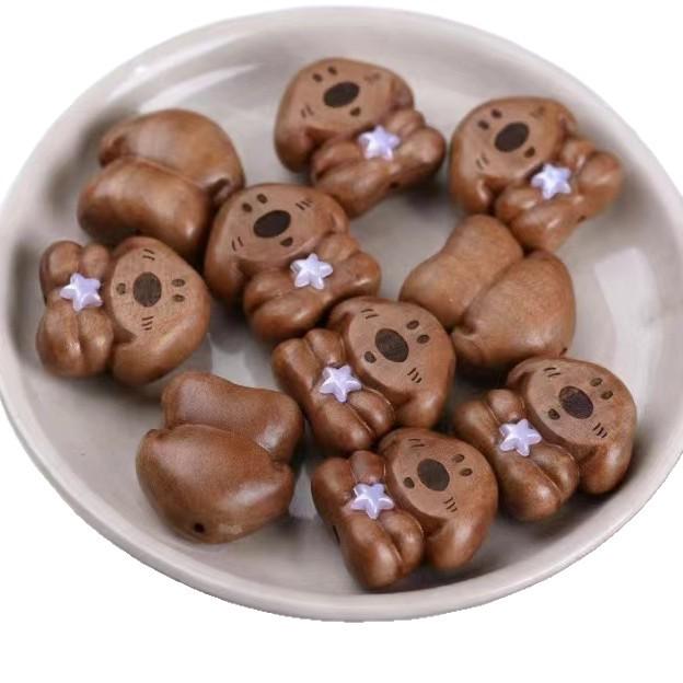 Pfirsichholz Kaffeebohne Teddybär Herz Perlen Kollektion für DIY Schmuck