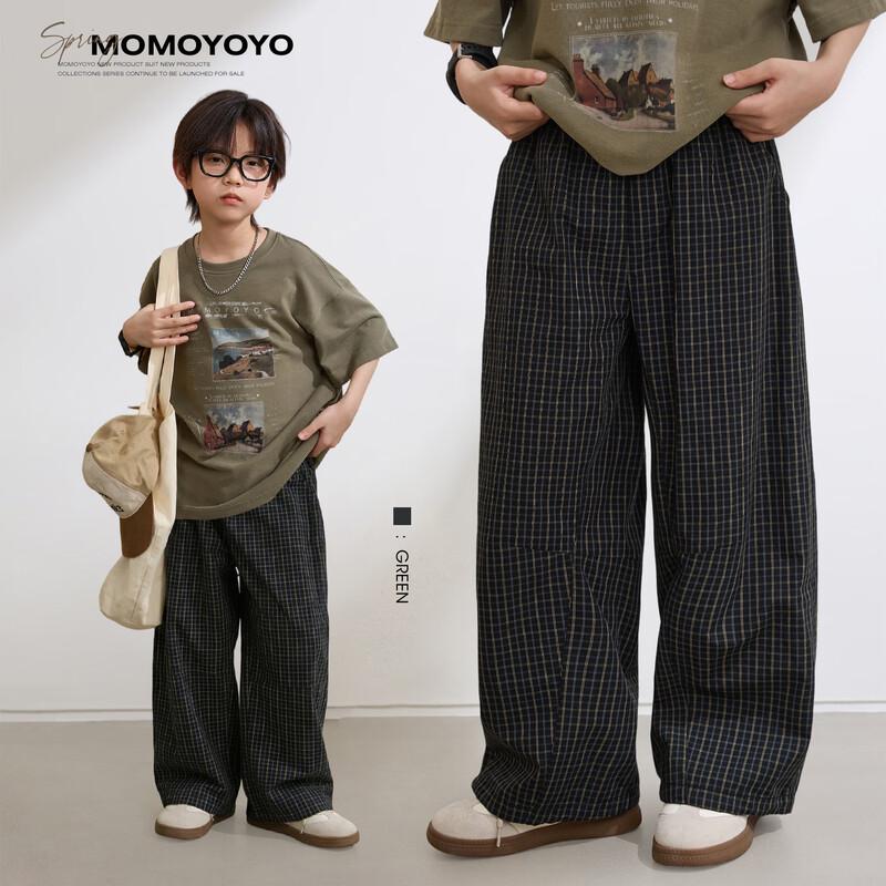 

Kids Casual Plaid Straight-Leg Pants 130