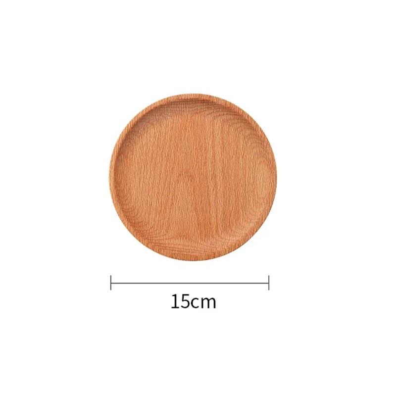 Japanese Wooden Tray Tableware Dessert Tray Breakfast Bread Dried Fruit Plate Tea Cup Coffee Coasters Household Storage Plates