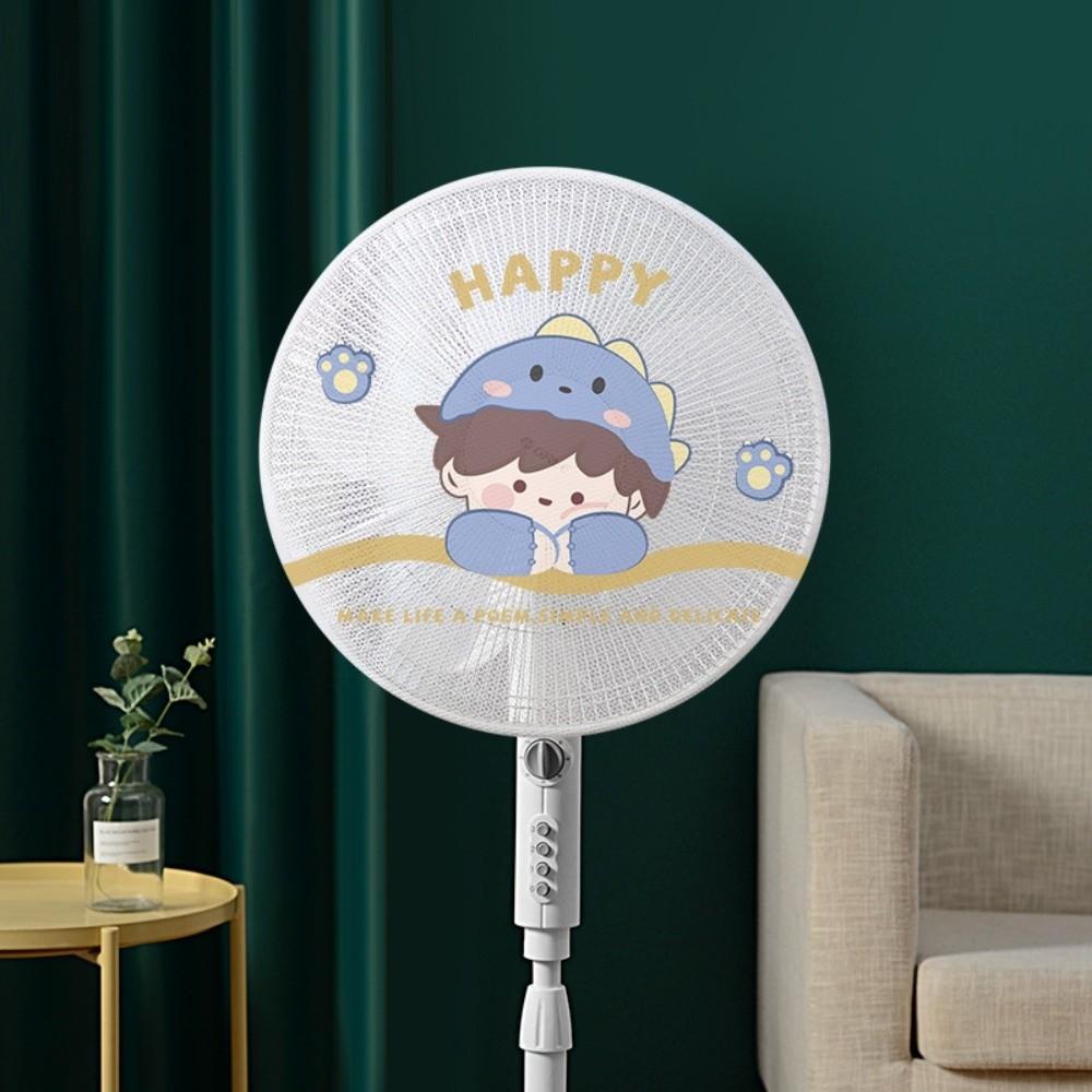 Breathable Fan Safety Protective Mesh Cartoon Mesh Fan Cover Cute Electric Fan Cover  Summer