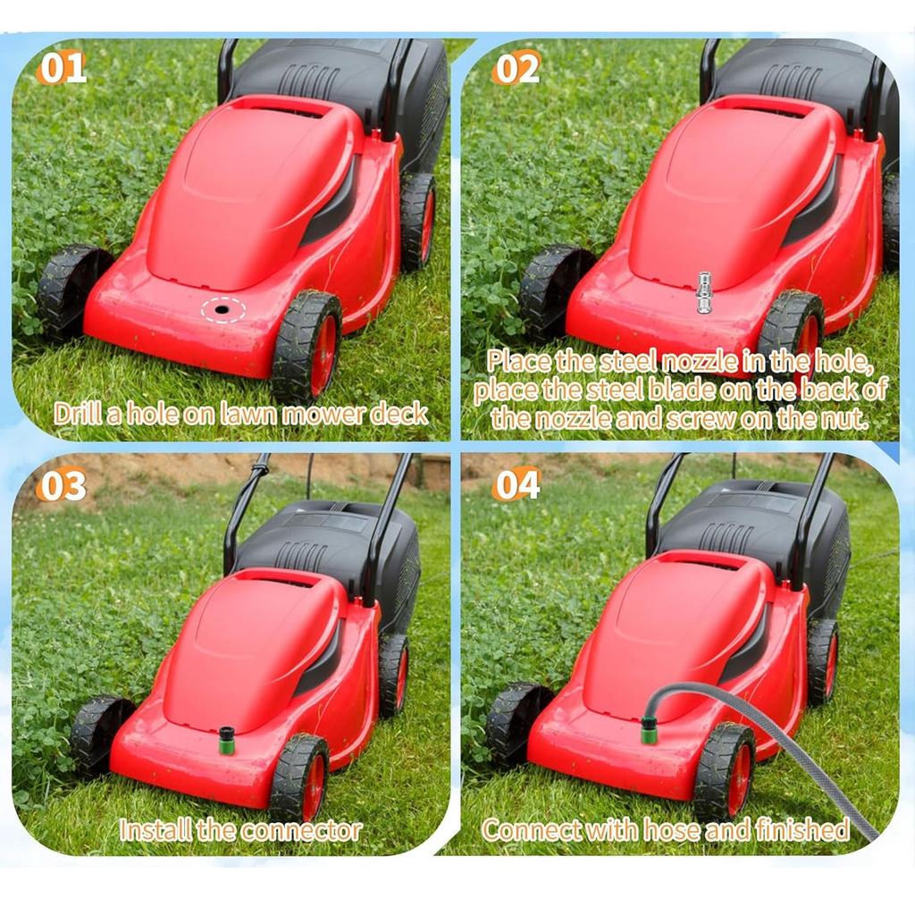 Riding Lawn Mower Cleaning Set Accessories High Efficiency Deck Wash Adapter Set Metal Texture for Easy Maintenance