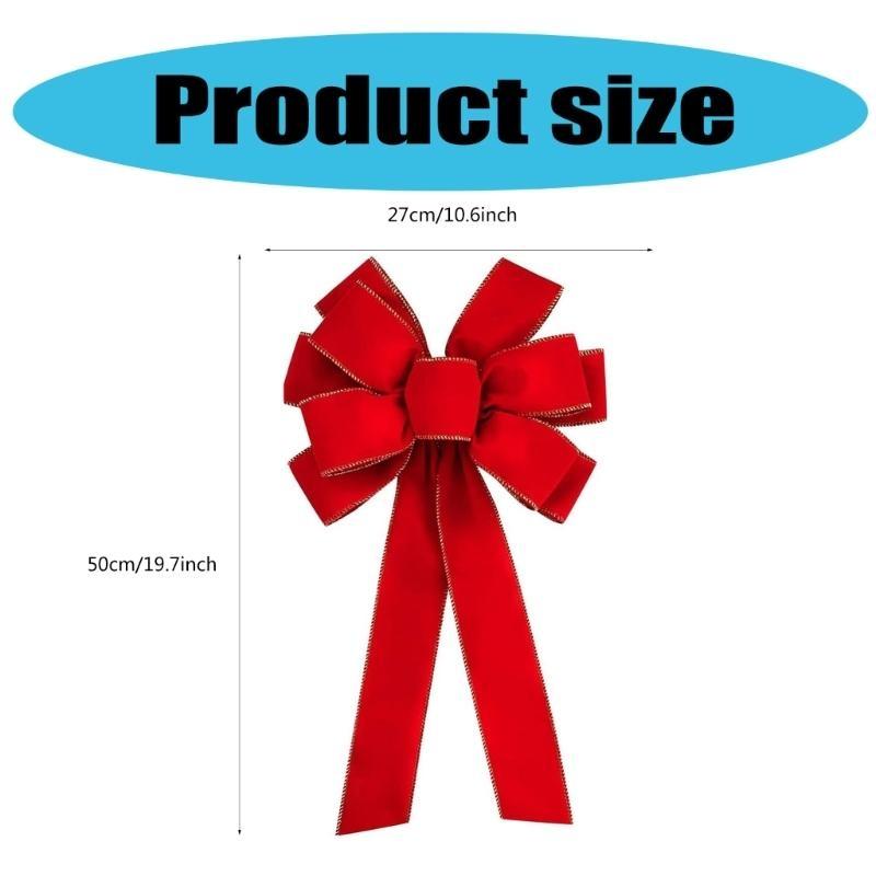 652F Christmas Bowknot Wreath Ornament Seasonal Elegant Christmas Tree Bowknot Charm for Festival Decoration Experience