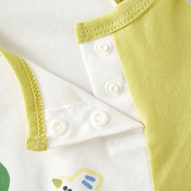 TONGTAI Unisex Baby Summer Cotton Short-Sleeve Top & Pants Set