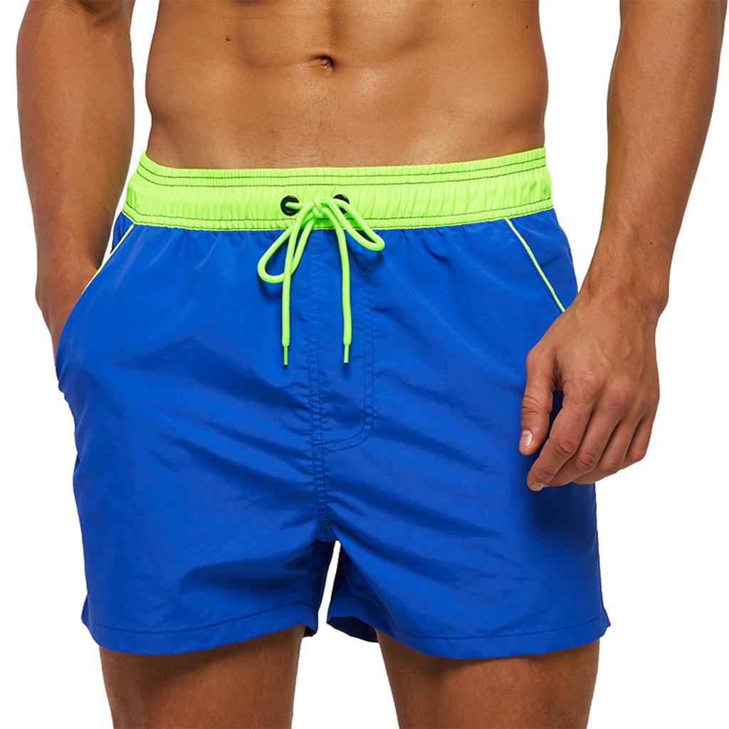 Men's Beachwear, Surfing Pants, Back Pocket Zipper, Solid Color, 3-pants, Quick Drying, Waterproof, Swimming Trunks