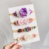 3/4Pcs Artificial Flower Headband for Kids Baby Girls Hair Band Set Floral Newborn Toddler Elastic Nylon Headwear Accessories