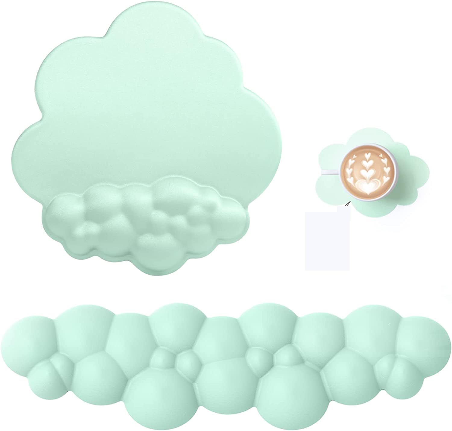 

набор подставка для мыши для запястья уменьшает запястье пена с памятью запястье для стильный зеленый MAGIC-REFINERxMAMBASNAKE 3-в-1 (подставка для запястья, подушечка, коврик) клавиатуры, облачно,