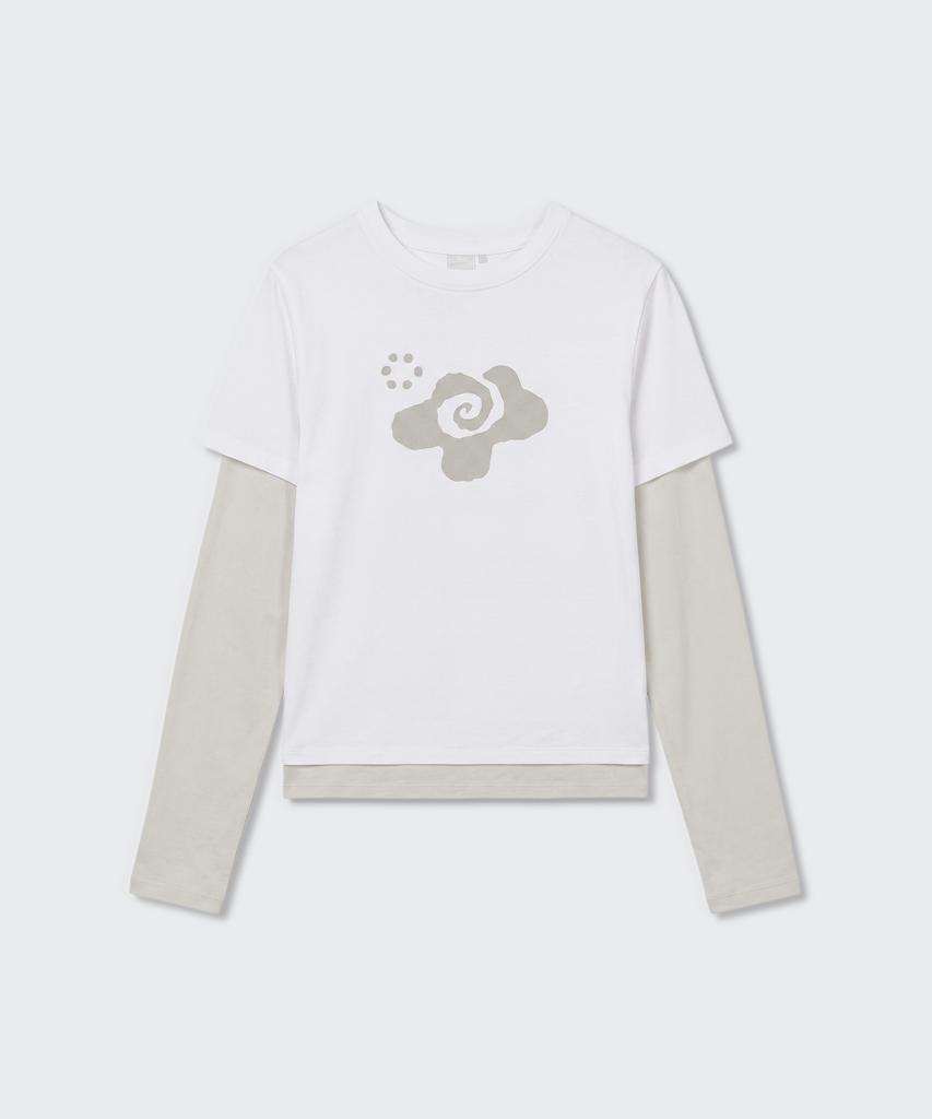 MUSINSA STANDARD WOMAN [Ohesio Collaboration] Layered Long Sleeve T-Shirt [White]