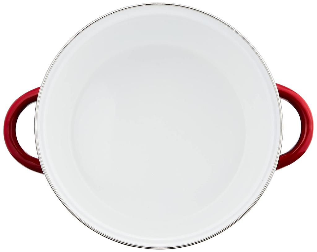 Wahei Freiz Enamel Pot with Lid for and Jam 20cm Red with Lid IH Compatible Lubani Pot-au-feu RA-9790