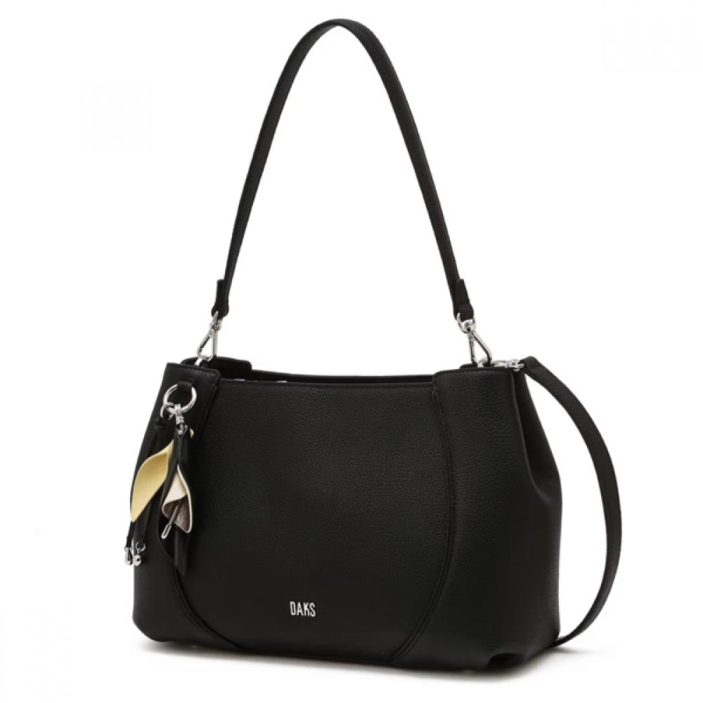 

Dcba6e552bk [ria] Black Cowhide Flower CharM Shoulder Bag M Single option