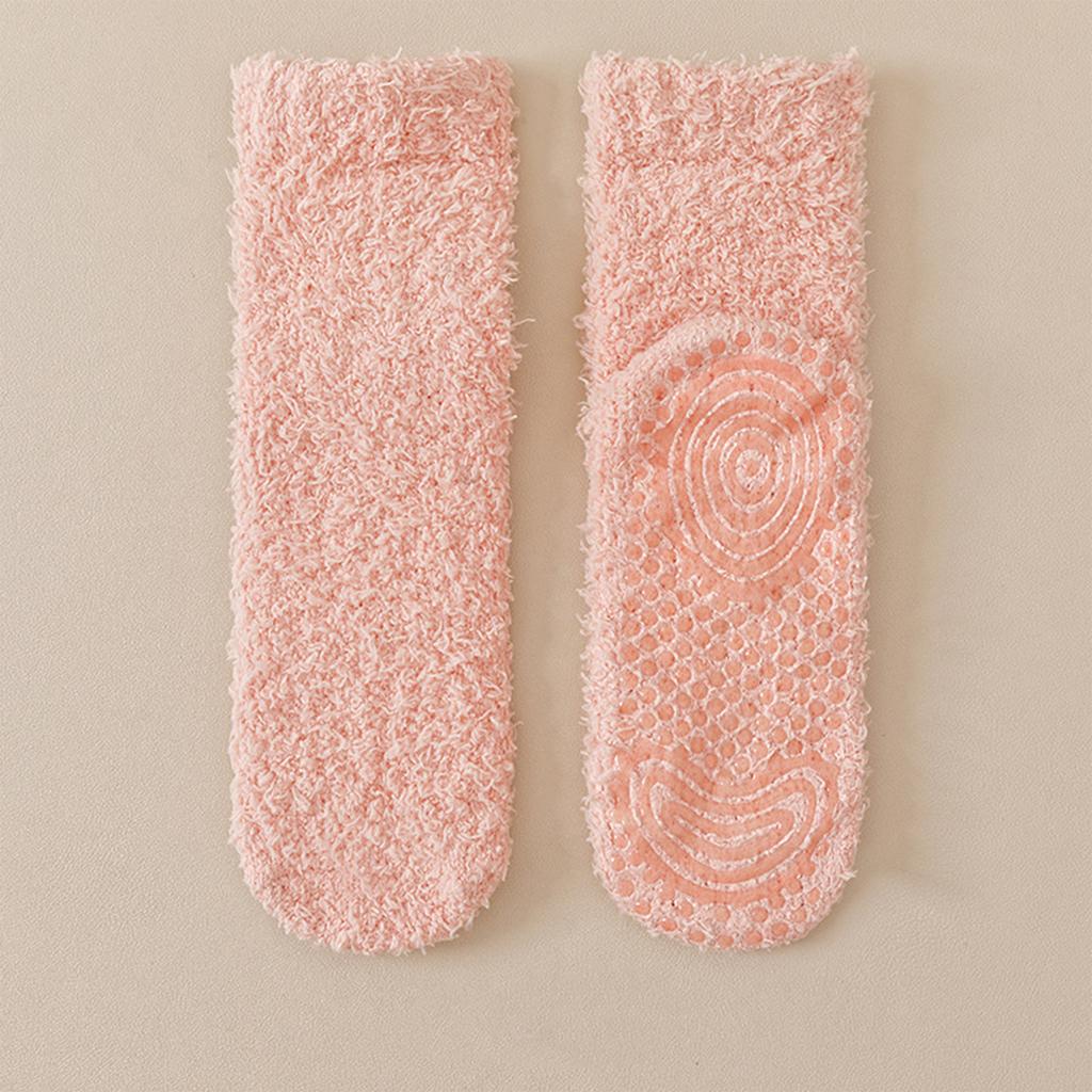 Women's Mid-Calf Socks, Thick Non-Shedding - Silicone Floor Socks for Indoor Home Wear