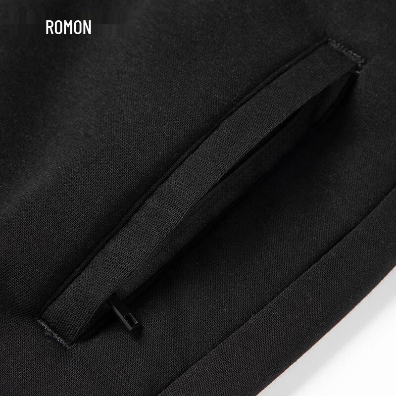 ROMON S Men's Fleece-Lined Warm Straight Casual & Sports Pants