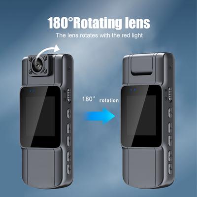 4K UHD Mini Body Camera with Audio and Video Recording 150°Wide Angle 180°Lens Rotatable 7 Hour Battery Life WiFi Video Camera W