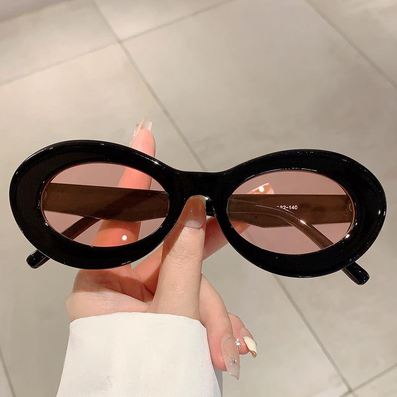 Y2K Classic Oval Sun Glasses Glasses Ladies For Men Luxury Designer Style Style Sun Eyeglasses Steampunk Popular Pink Hip Hop Glasses Spectacle