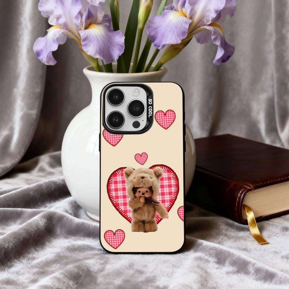 C-Cute M-Monchhichis-S Phone Case For iPhone17,16,15,14,13,12,11 Plus,Pro Max Black Candy silver phone case