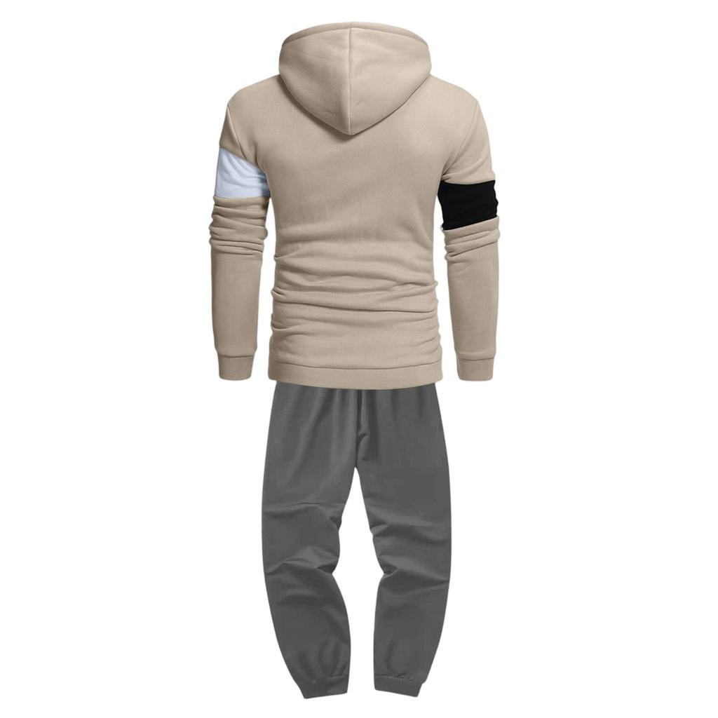 Men Hooded Hood Hoodie Trousers Adding Loose Hoodie Set