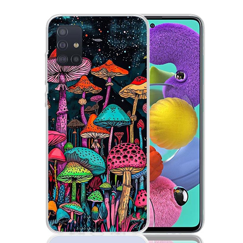 Colorful Mushroom Phone Case for Samsung Galaxy A52 A51 A50S A12 A22 A32 A72 A10S A30S A31 A71 Note 20 Ultra 10 Plus S10 Galaxy