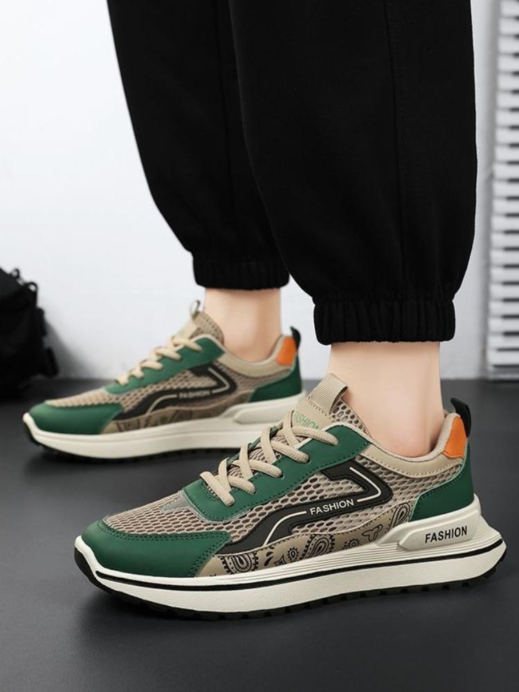 Thick Platform Mesh Upper Male Sports Shoes Breathable Running Men's Casual Sneakers Comfortable Low Price Gym Shoe In Promotion