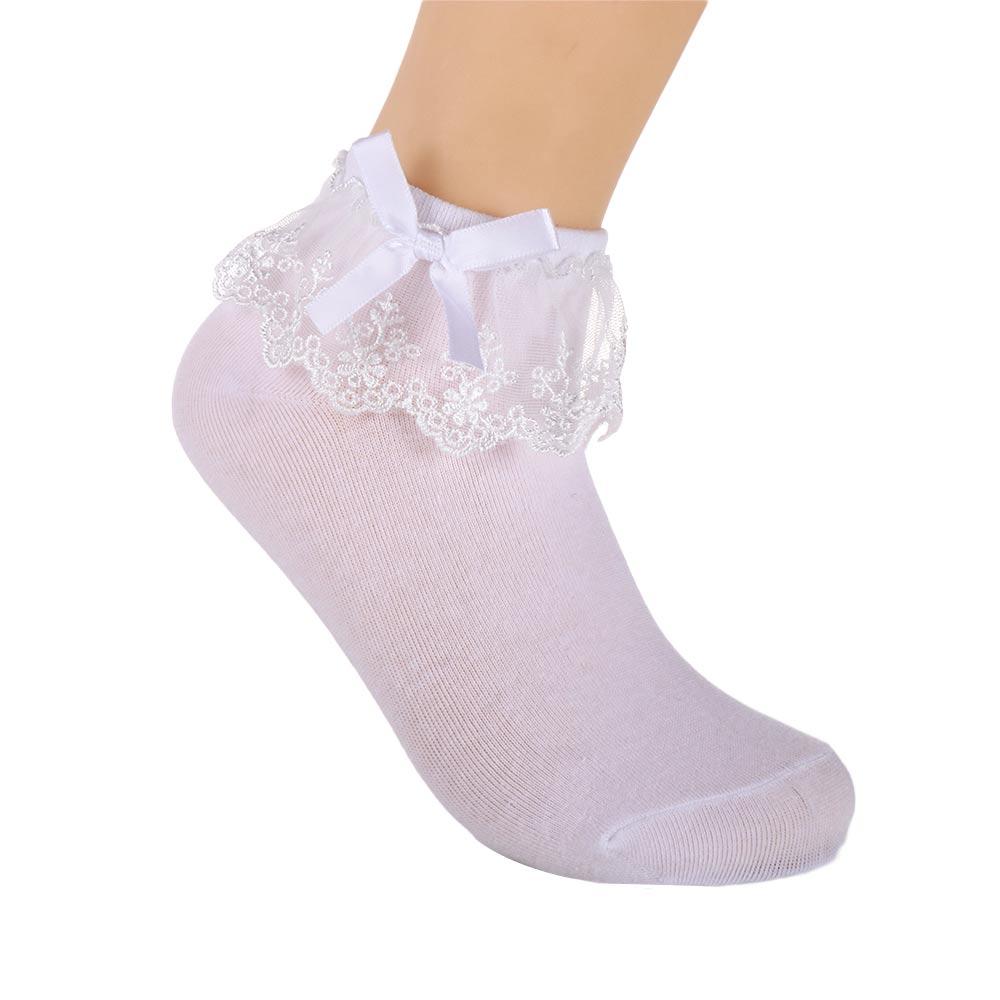 Girl Bow Knot Breathable Cotton Princess Socks Short Sock Ankle Sock Lace Ruffle