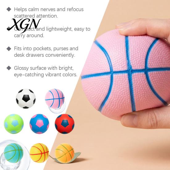 TPR-Material Stressball Fußball Basketball, Fidget Quetschball für Erwachsene Kinder, Weiche Dekompression Angstlinderung, Party Geburtstagsgeschenk Sensorisch