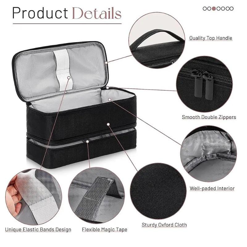 1pcs Double-Layer Hair Dryer Case Portable Waterproof Hair Curler Bag Large Capacity for Shark Flexstyle