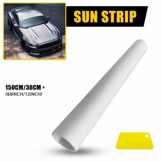 60x12  Sun Visor Vinyl Decal Strip Matte White Banner Blank Windshield Sticker A