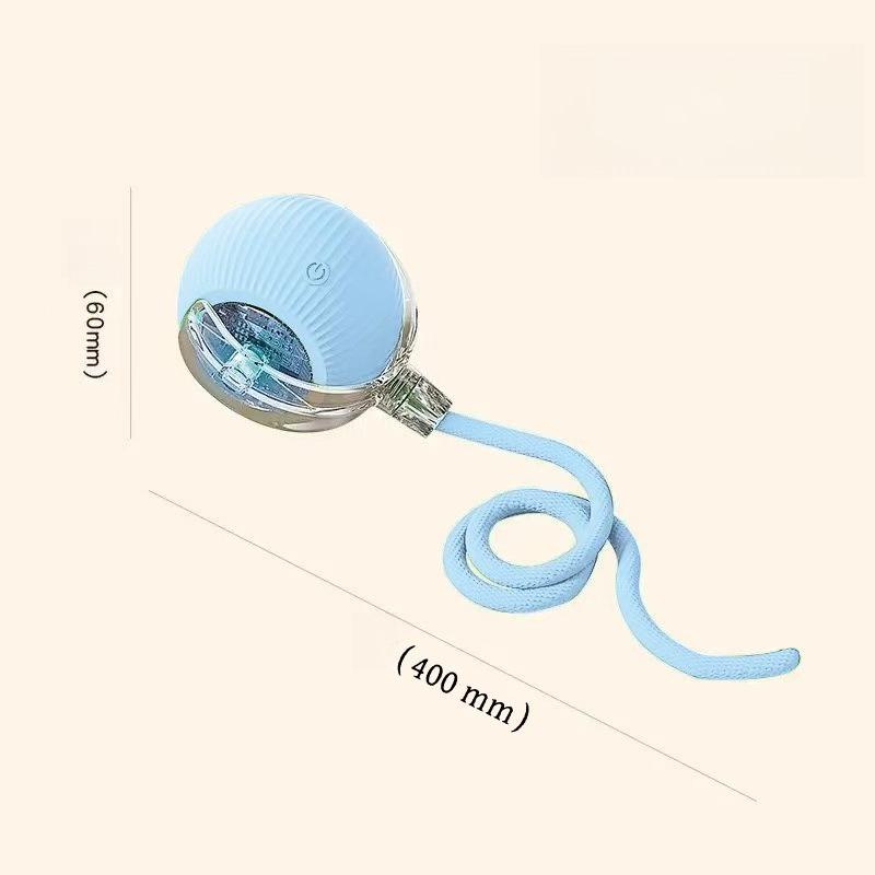 Smart Electric Cat Ball Toy Automatic Rolling Interactive Kitten Teaser Ball with Rope Tail USB Rechargeable Motion Activated Self Play Pet Supplies