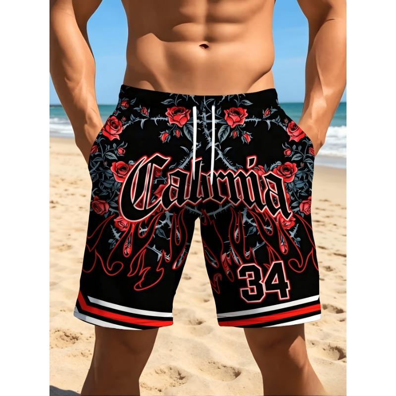 

Men s 3D printed casual shorts, fashionable summer design, suitable for outdoor sports S