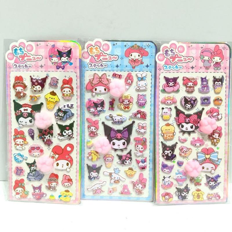 Crayon Shin-chan Pinch Stickers Cute Creativity 3D Stereo Decompress Cat's Paw Sticker New Diy Phone Case Sticker Gifts