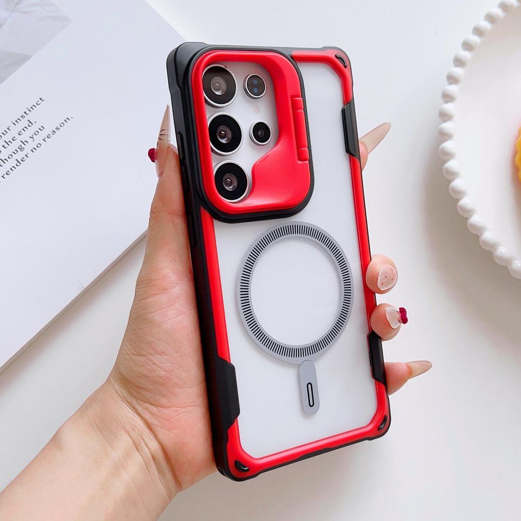 Samsung S25/S24 Ultra Magnetic Lens Cover Phone Case - Drop-proof, Cross-border Compatible