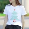 Fashionable Christmas Tree Printed Tshirt with Casual Short Sleeves Suitable for Daily Wear In All Seasons  Womens Tshirt