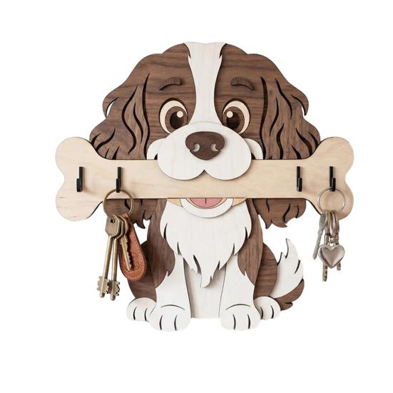 Colgador de llaves, Montado en la pared, Diseño sin perforaciones, con Gancho de almacenamiento con forma de perro de dibujos animados, Portallaves resistente, a prueba de humedad, que ahorra espacio, para el hogar, la cocina