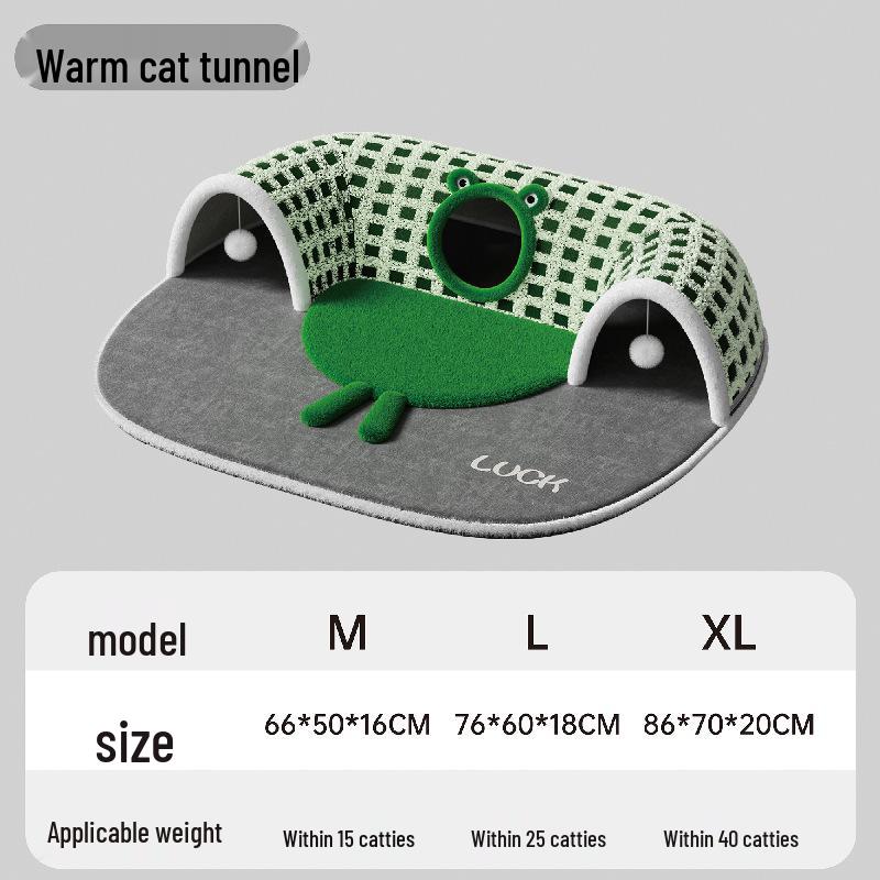 Cozy Cat Tunnel Bed: Warm, Secure Hideaway for All Seasons.