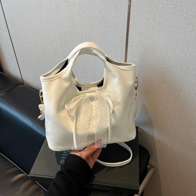 High-value Retro Large-capacity Bag Women's 2025 New Versatile Shoulder Underarm Bag Portable Bucket Bag Bow