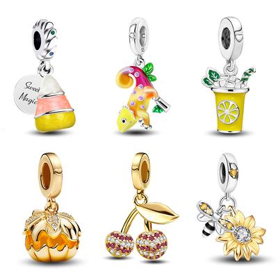 Miedziany Słonecznik Halloween Jaszczurka Dynia Zawieszka Koralik DIY Bransoletka Bangle Tworzenie Prezent Wysokiej Jakości Delikatna Biżuteria