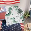 Dinosaur Park Pattern Cozy Throw Blanket - Soft Lightweight Cute Cartoon Animal Accent for Sofa Bed Kids Room Travel Decor