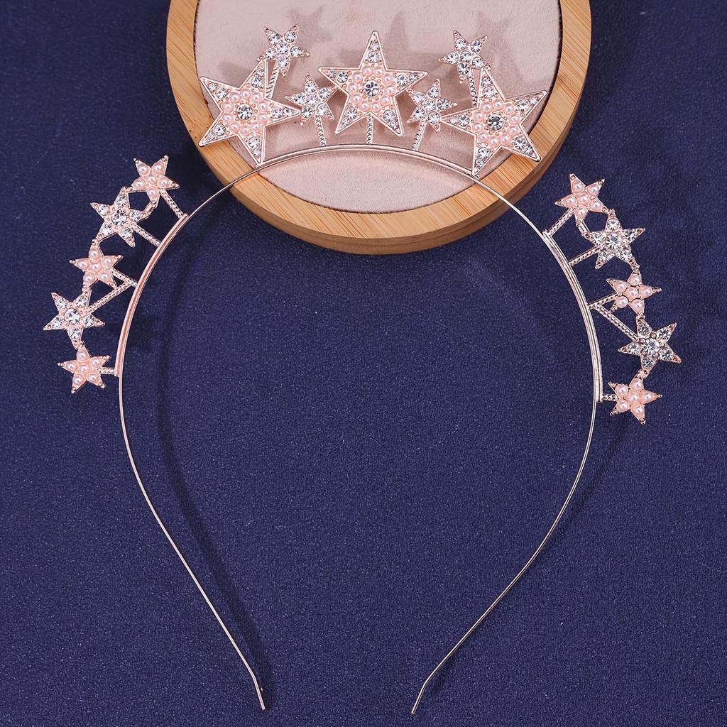 Feenkronen Niedliche Kristall Braut Haar Tiara Hochzeit Haarschmuck Strass Haarband Stern Haarreif Kopfschmuck Kopfschmuck