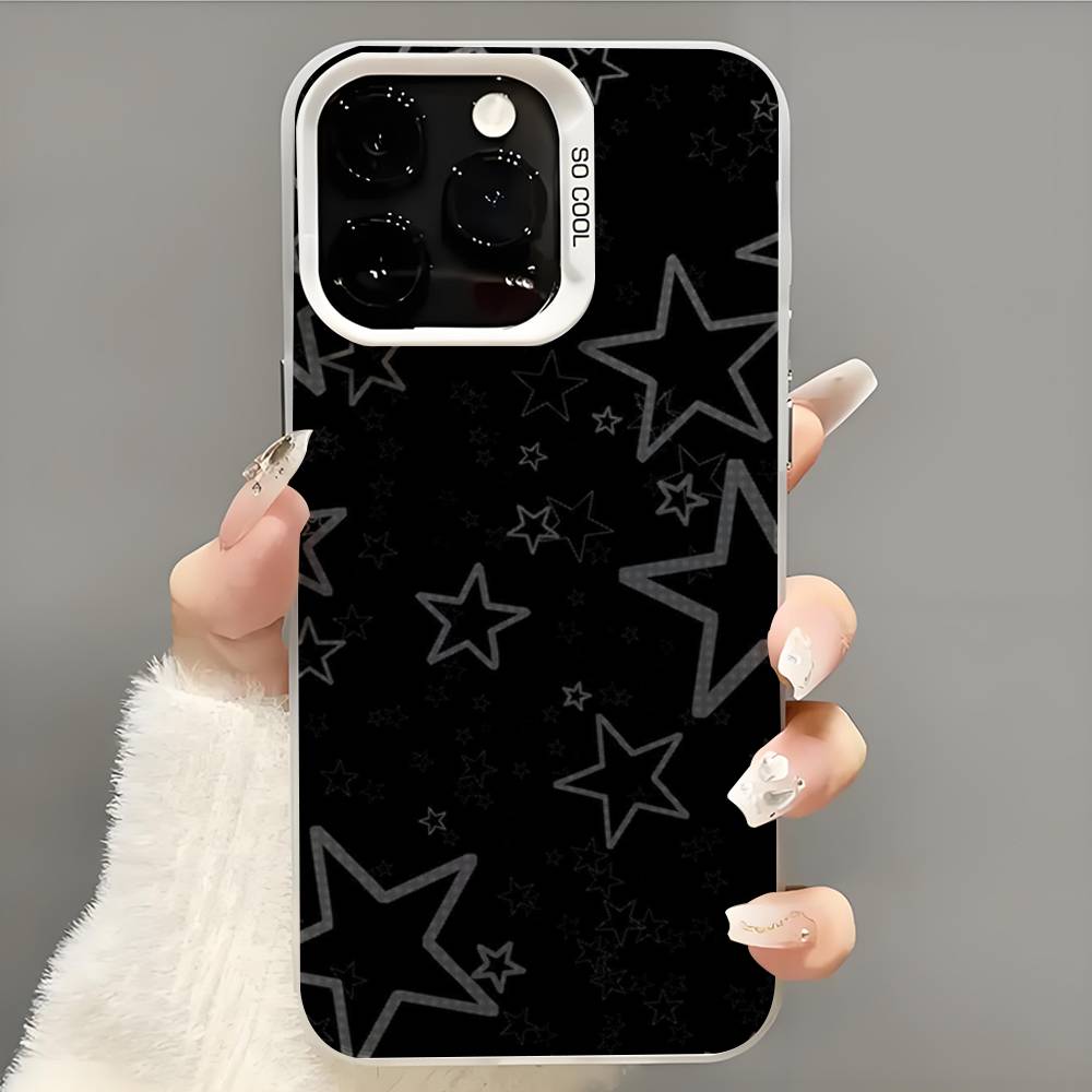 Cute Korean Ins Y2k Star Phone Case  Phone Case For iPhone 14 16 15 11 12 13 Pro Max Mini Plus Shockproof Cover