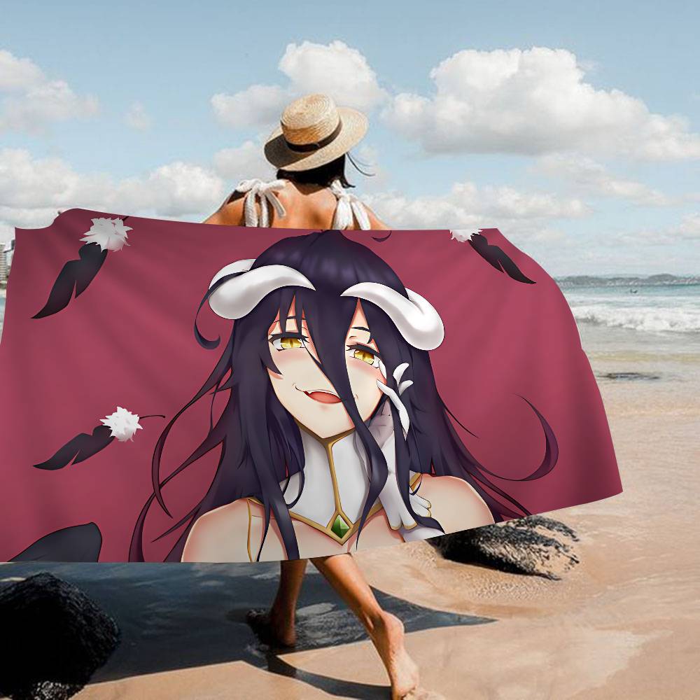Gamer Albedo Anime Sexy Girls Beach Towel Colorful Bath Towels For Girl Microfiber Quick Dry Custom Sand Free Beach Yoga Spa