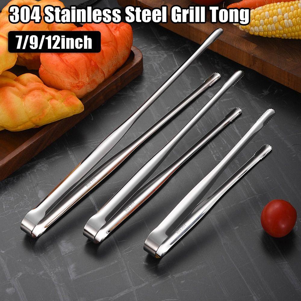 1Pcs Non-Slip Grill Tongs 7/9/12Inch BBQ Steak Clip New Food Clip  Cooking Utensils