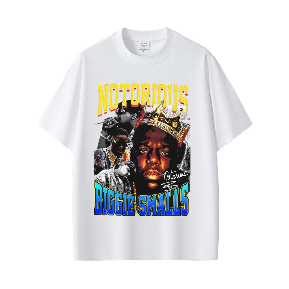 Rapper The Notorious Big Graphic T-shirt Biggie Smalls Print T Shirt Unisex's Women Hip Hop Vintage Oversized Short Sleeve T-shirts