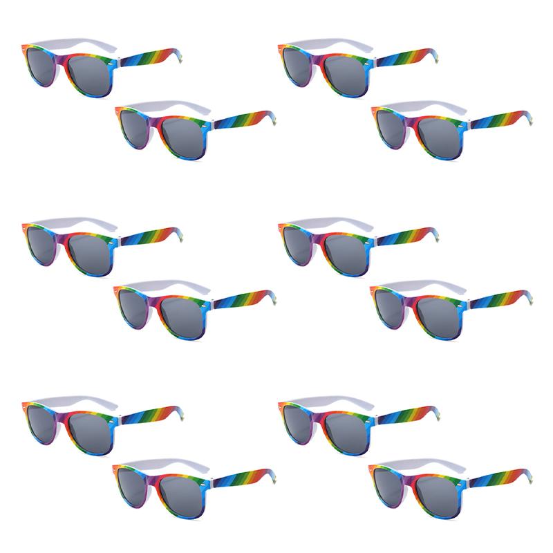 

12 пар в наборе Модные радужные оттенки Ретро квадратные женские декоративные солнцезащитные очки Дизайнерский бренд Леди Солнцезащитные очки as picture shows