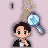BTS Cartoon Suit Acrylic Keychain, Bangtan Boys Cartoon Figure with Army Bomb & Star Charm, Kpop ARMY Fans Bag Pendant