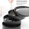 Jewelry Storage Box, Small Jewelry Box Earring Holder for Women, Jewelry Storage Box 4-Tier Rotatable Jewelry Accessories Storage Tray with Lid