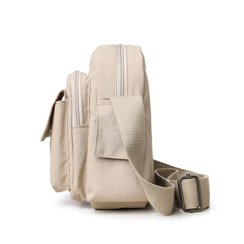 Sac Carré Petit en Nylon Imperméable Sac Léger pour Téléphone Portable pour Femmes Sac Bandoulière Commuter Multi-Poches