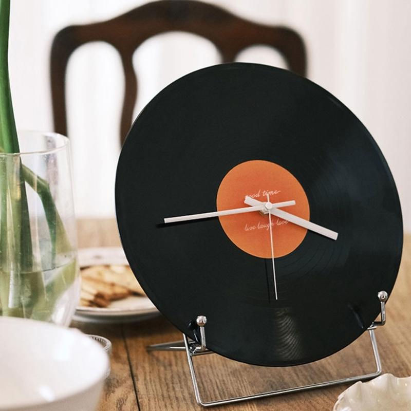 12inch Record Shape Wall Clock Nostalgic Designing Desk Clocks for Cafe and Living Room Decoration