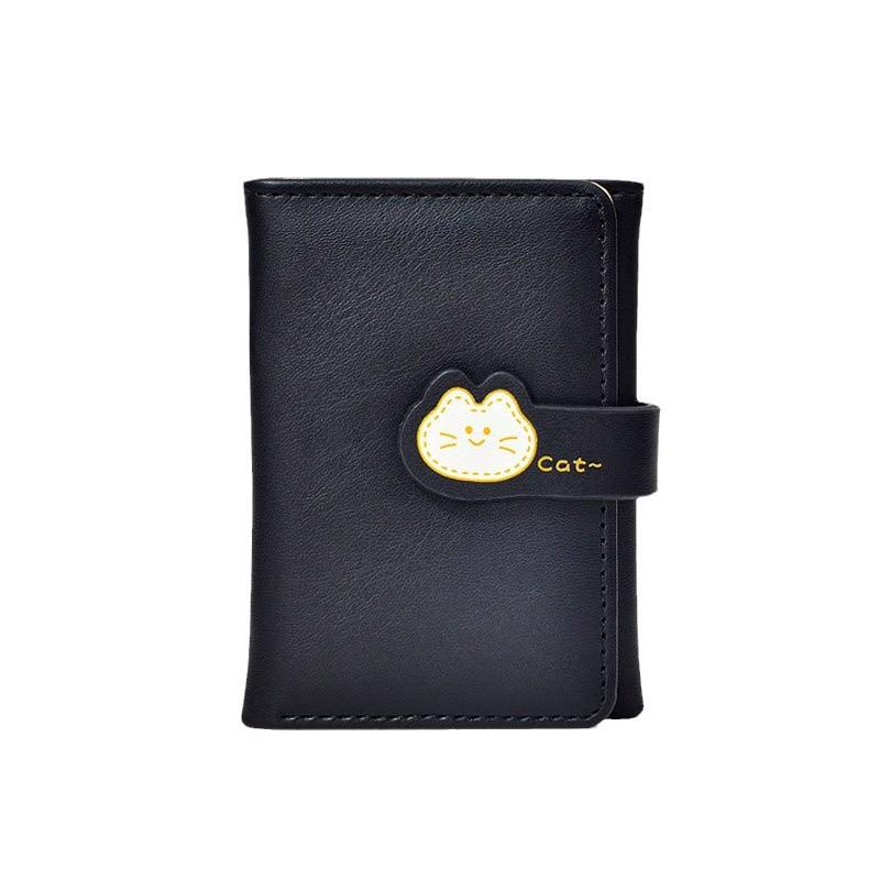 Multi-card student cute cat buckle short wallet, simple 30% off women's wallet wallet