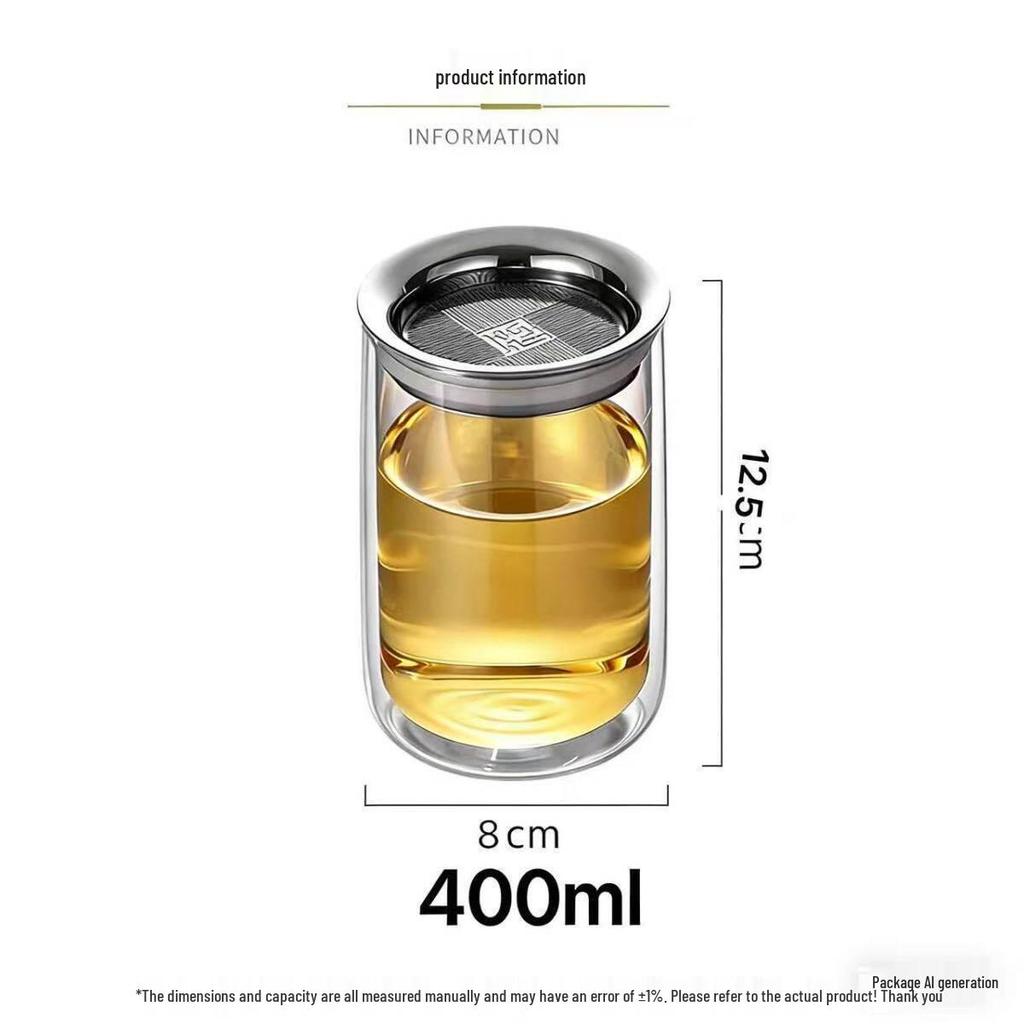 Double-Layer Glass Tea Infuser Set with Water Separator